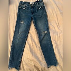 Zara Blue Distressed Skinny Jeans